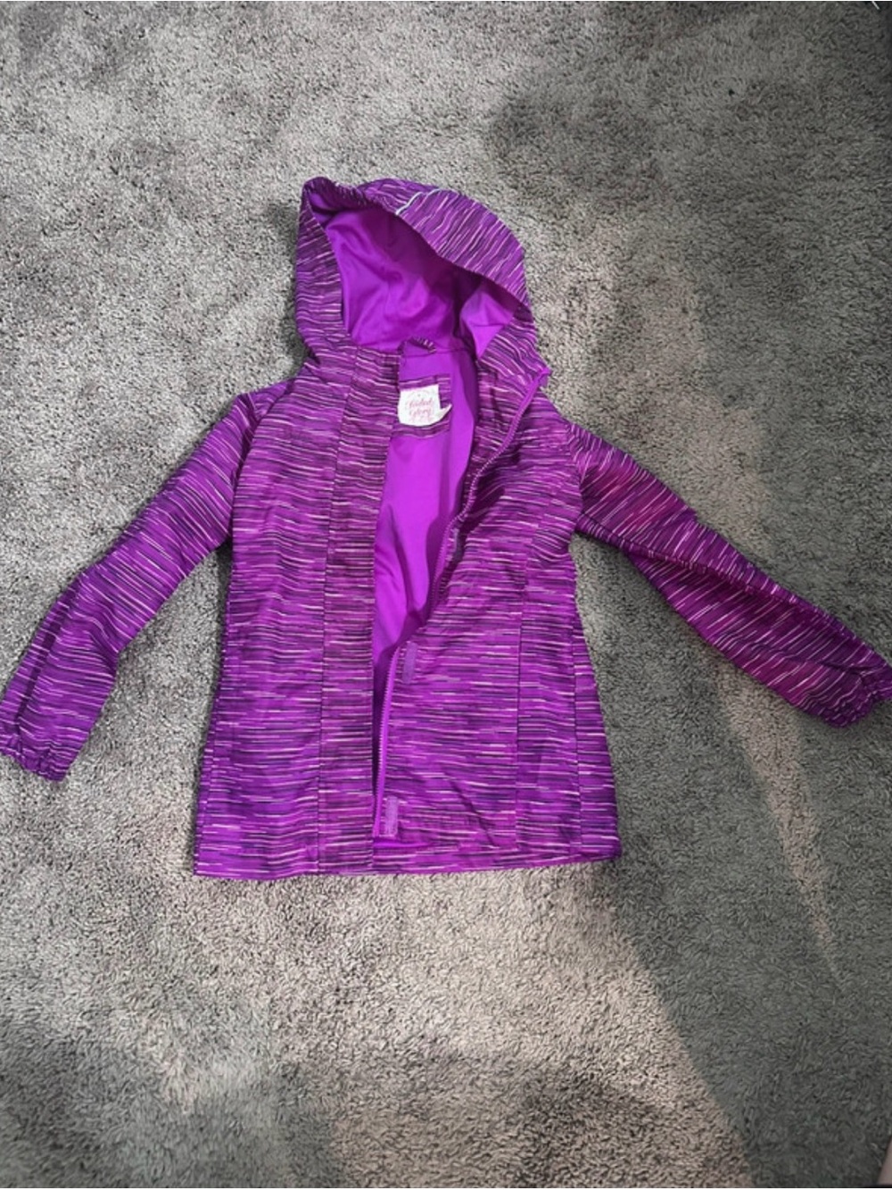 Faded Glory Girls Size M 7/8 Purple Hooded Jacket – Lightweight